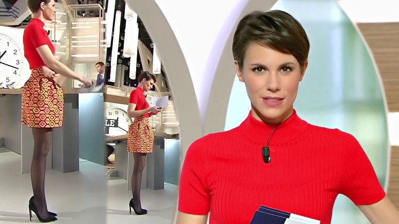 Emilie Besse en hauts talons